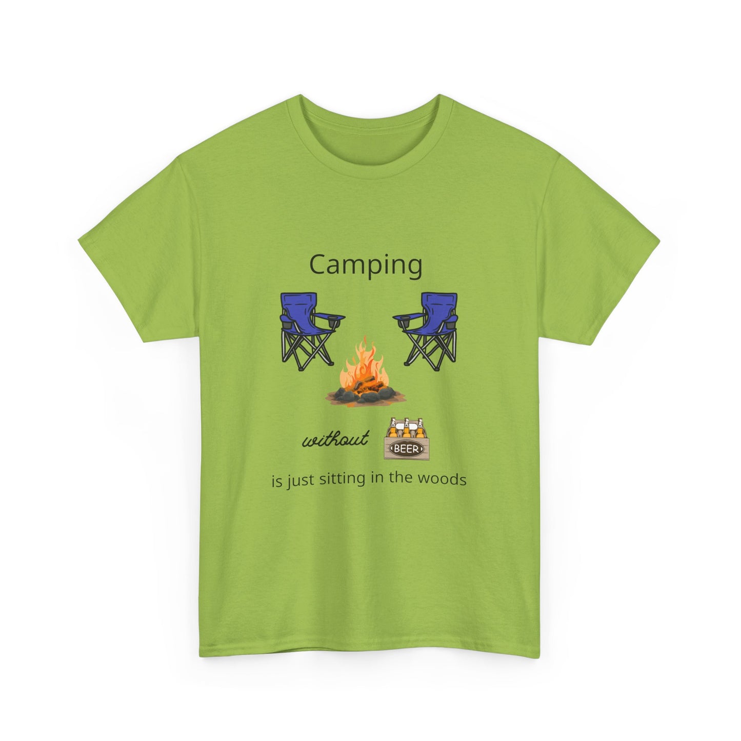 Camping Without Beer Unisex Heavy Cotton Tee