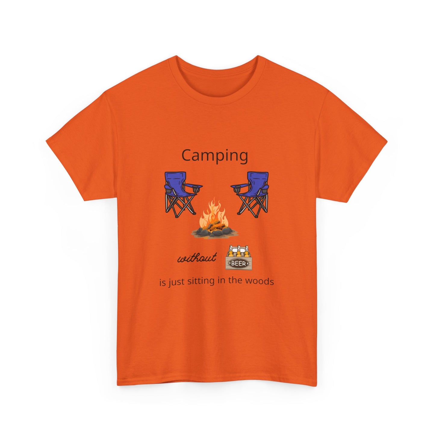 Camping Without Beer Unisex Heavy Cotton Tee