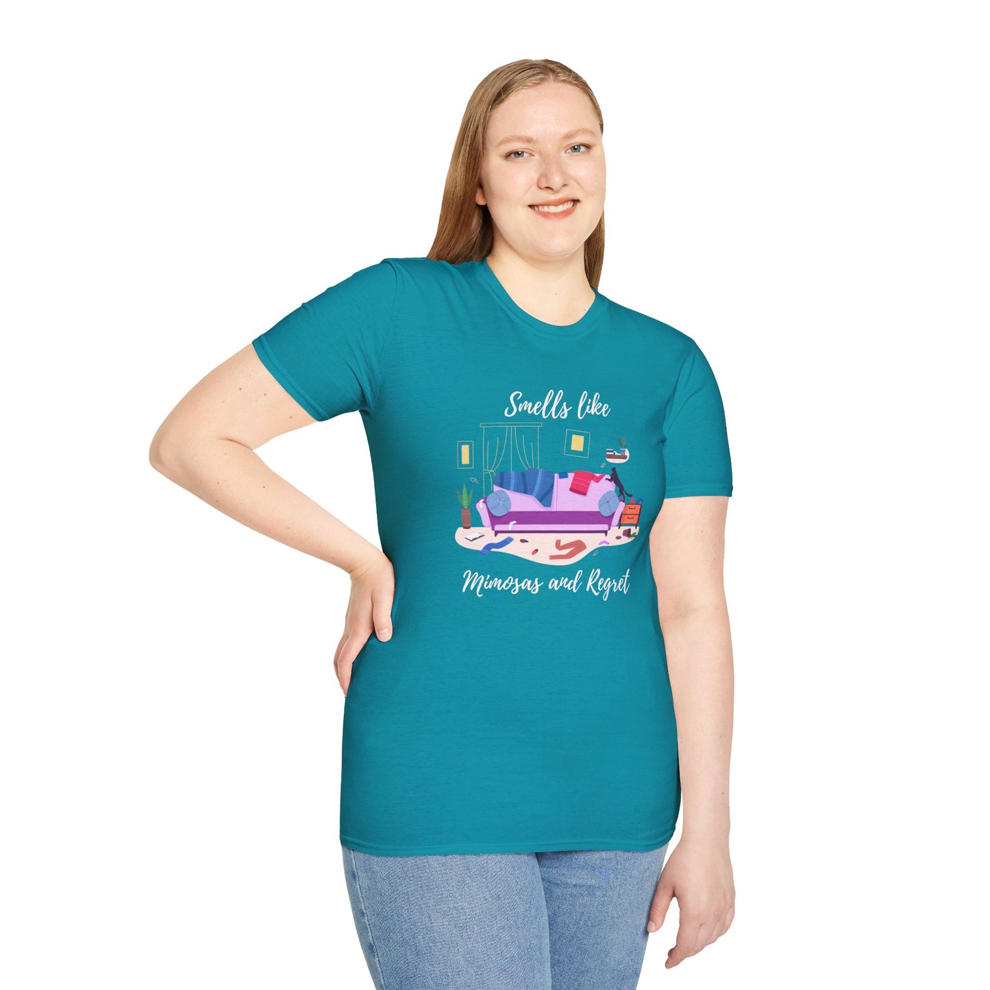 Smells Like Mimosas and Regret Unisex Softstyle T-Shirt