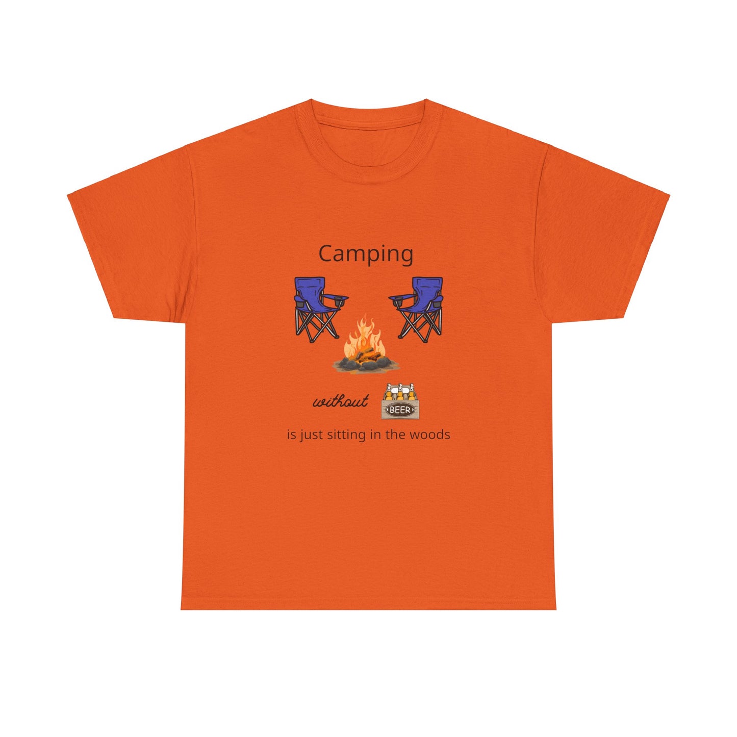 Camping Without Beer Unisex Heavy Cotton Tee