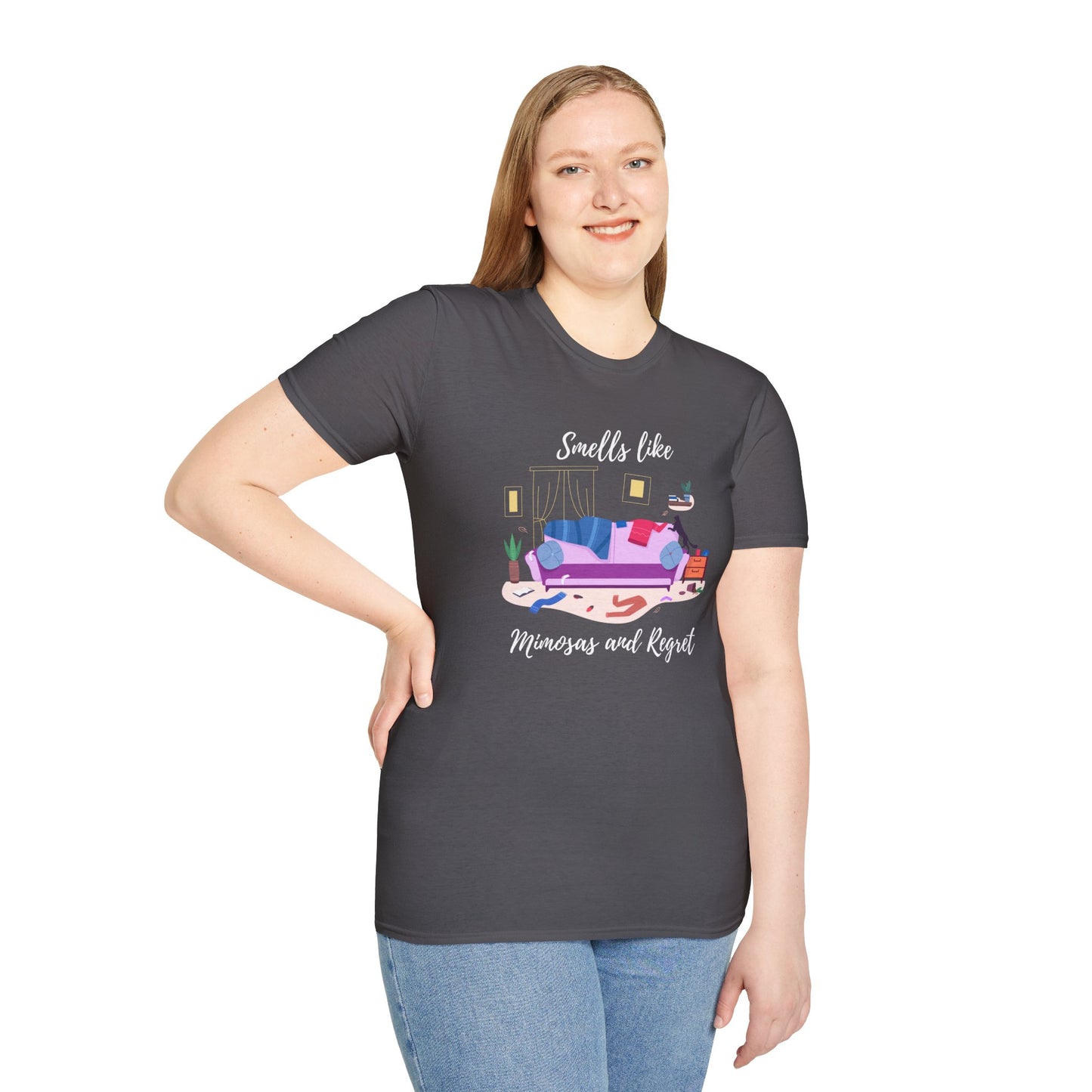 Smells Like Mimosas and Regret Unisex Softstyle T-Shirt