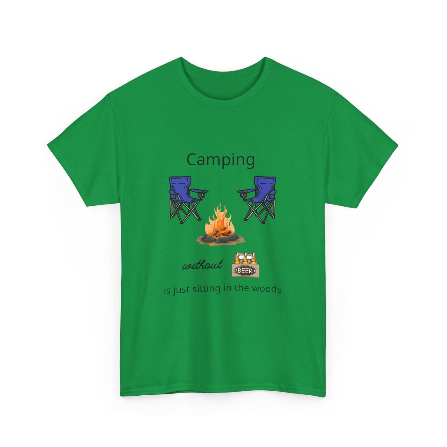 Camping Without Beer Unisex Heavy Cotton Tee