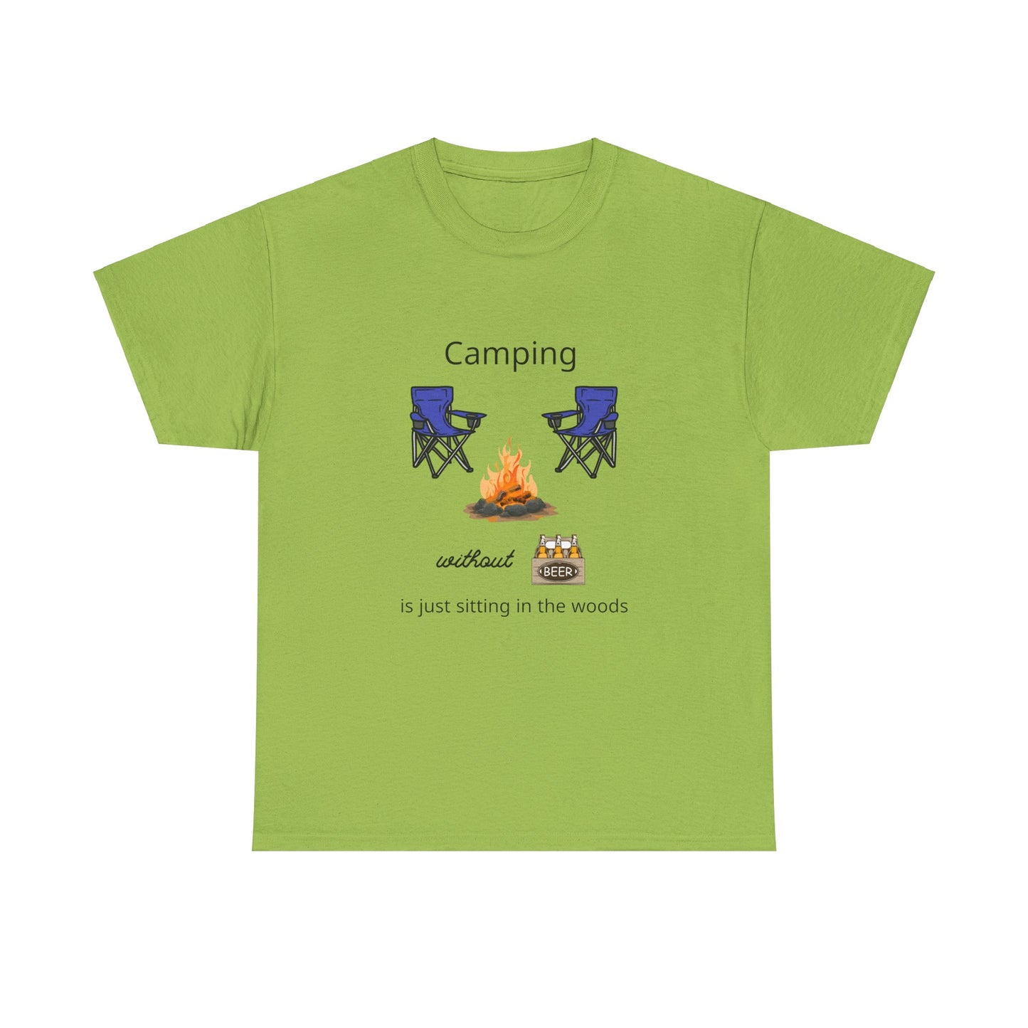 Camping Without Beer Unisex Heavy Cotton Tee