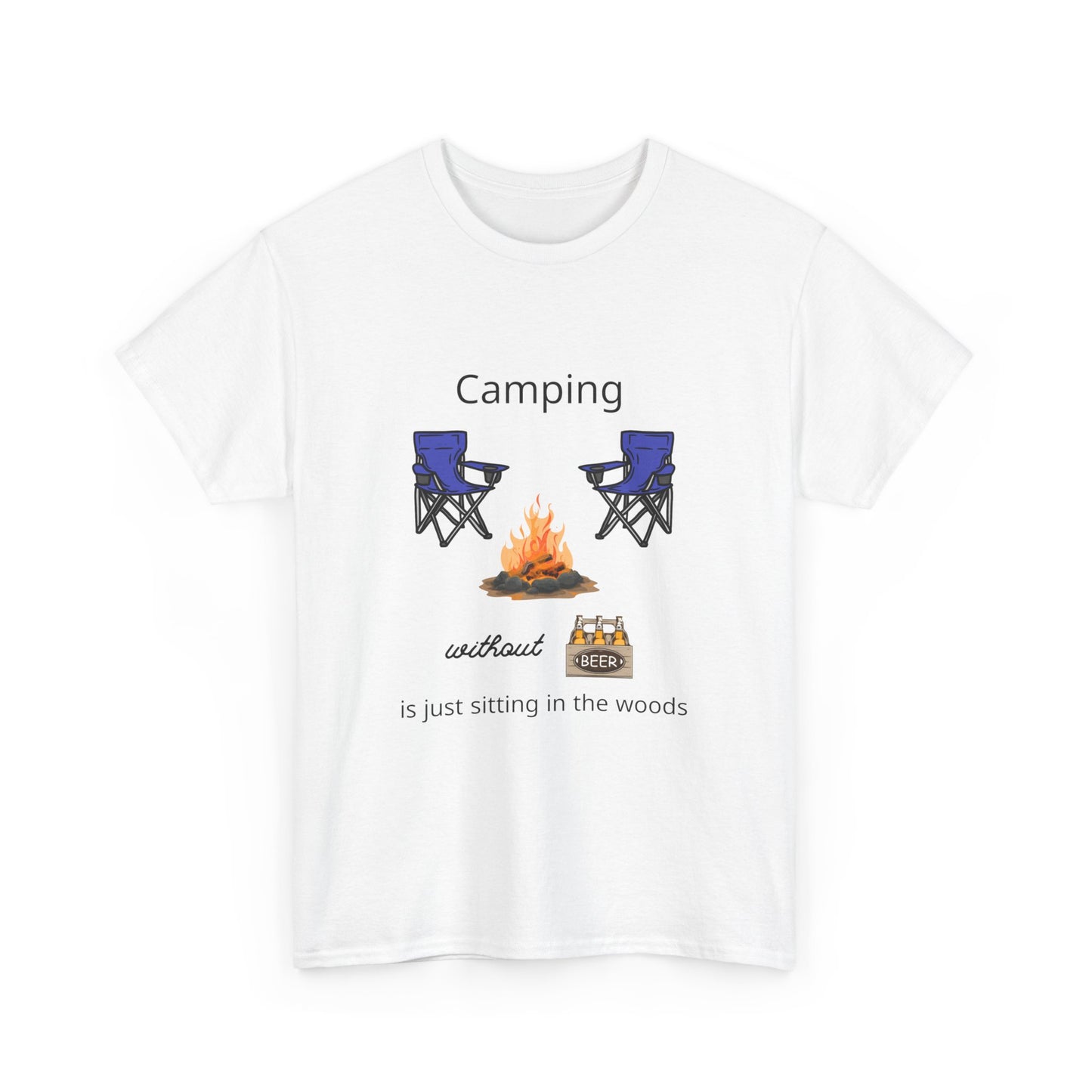 Camping Without Beer Unisex Heavy Cotton Tee