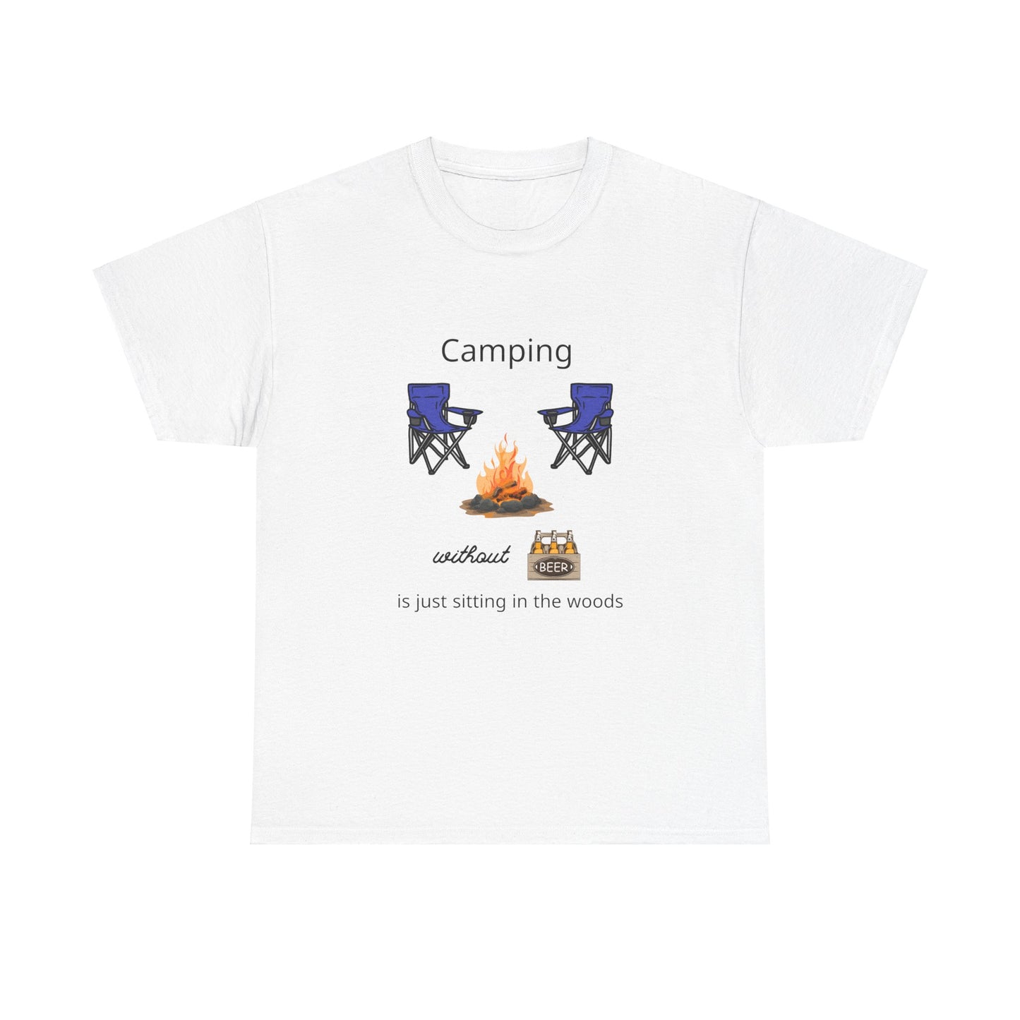 Camping Without Beer Unisex Heavy Cotton Tee