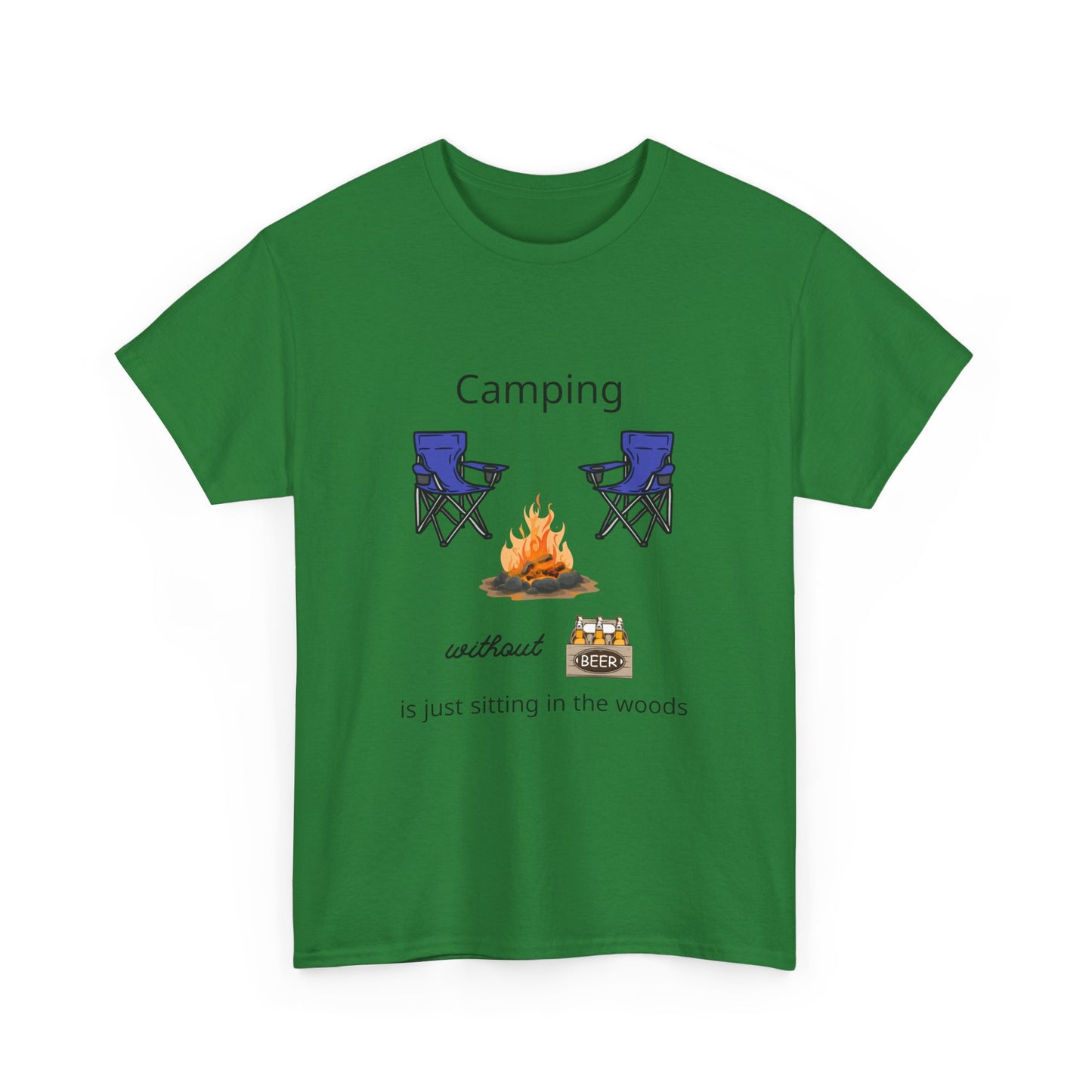 Camping Without Beer Unisex Heavy Cotton Tee